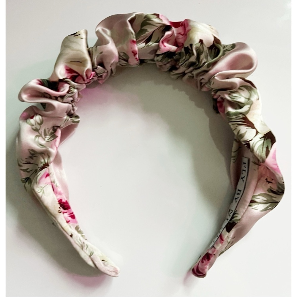 Fly By Night • Satin Floral Pink Cream Headband